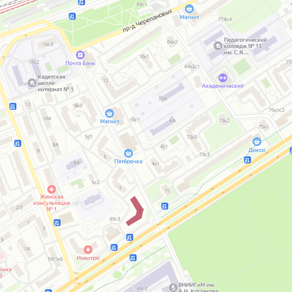карта Дом на Академической