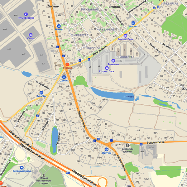 карта Егорово Парк